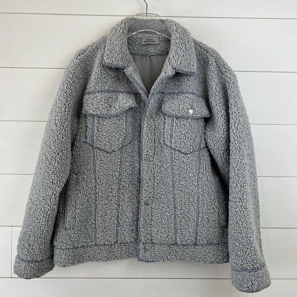 Smiley Sherpa Jacket Cashmere Rabbit Hair Men's Small (fits loose) - Picture 4 of 16